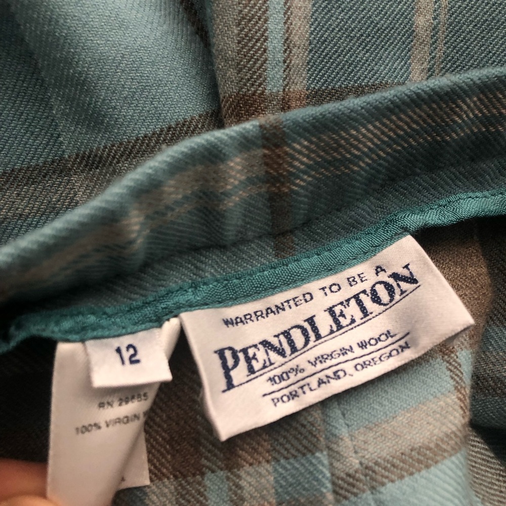 Pendleton Blue and Brown Plaid Midi Skirt - Picture 4 of 5